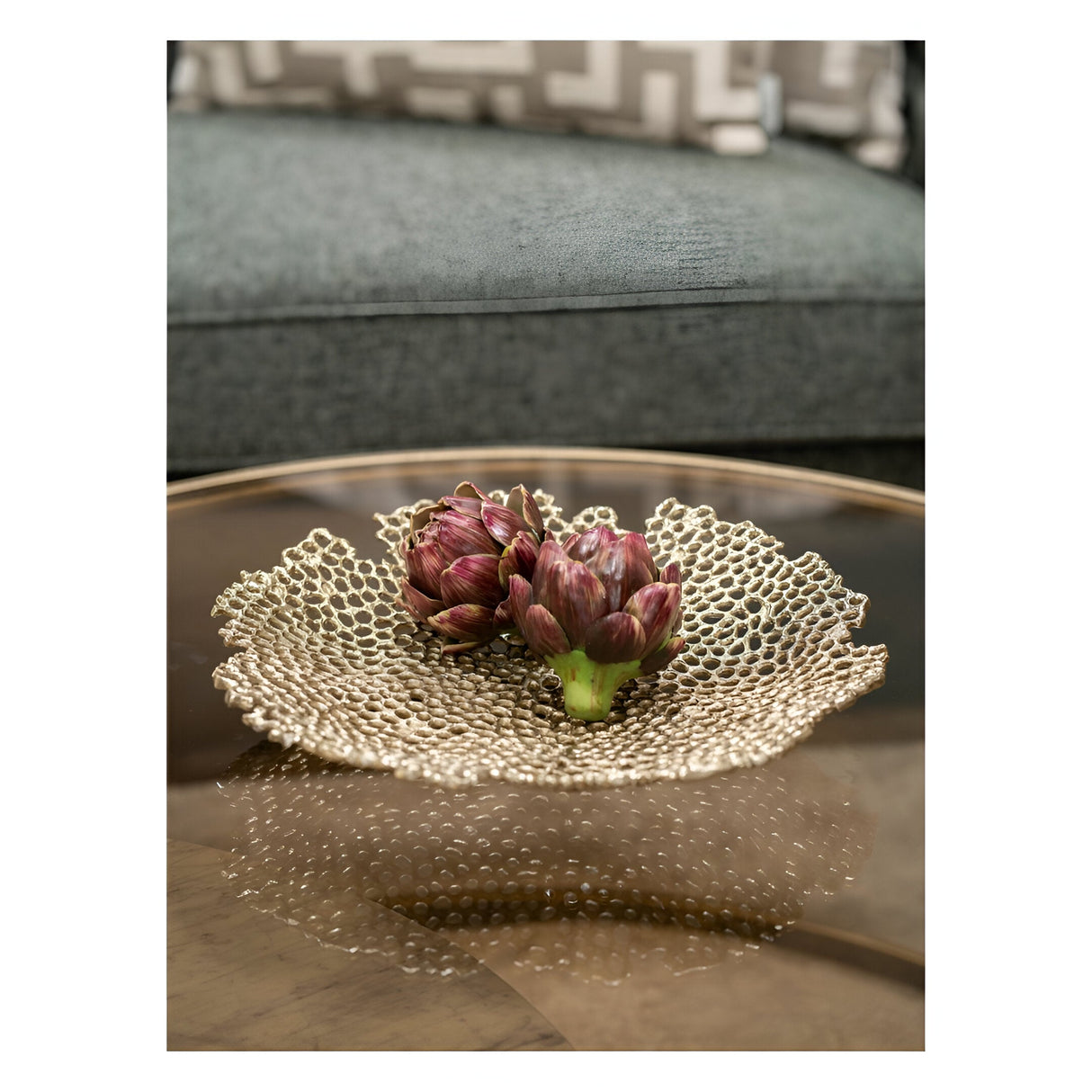 Miel Cast Aluminium Platter - Brass