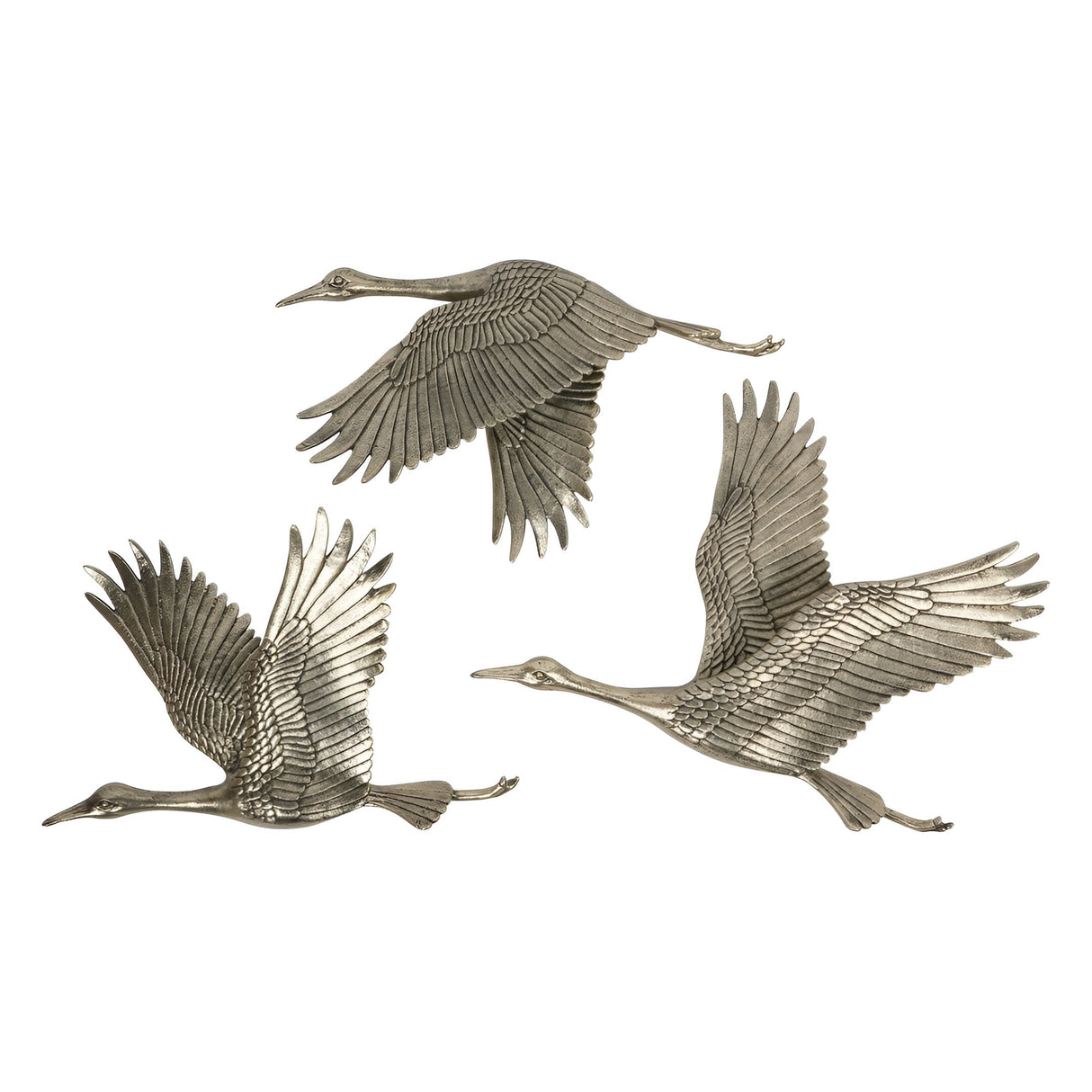 Crane Trio Cast Aluminium Wall Art - 100x75cm