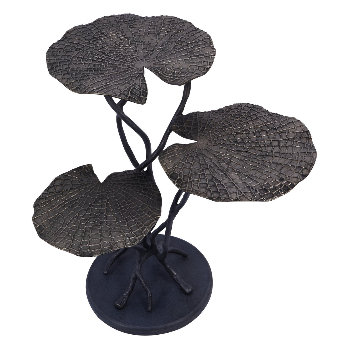 Lily Pad Leaf Trio Aluminium Side Table - Black