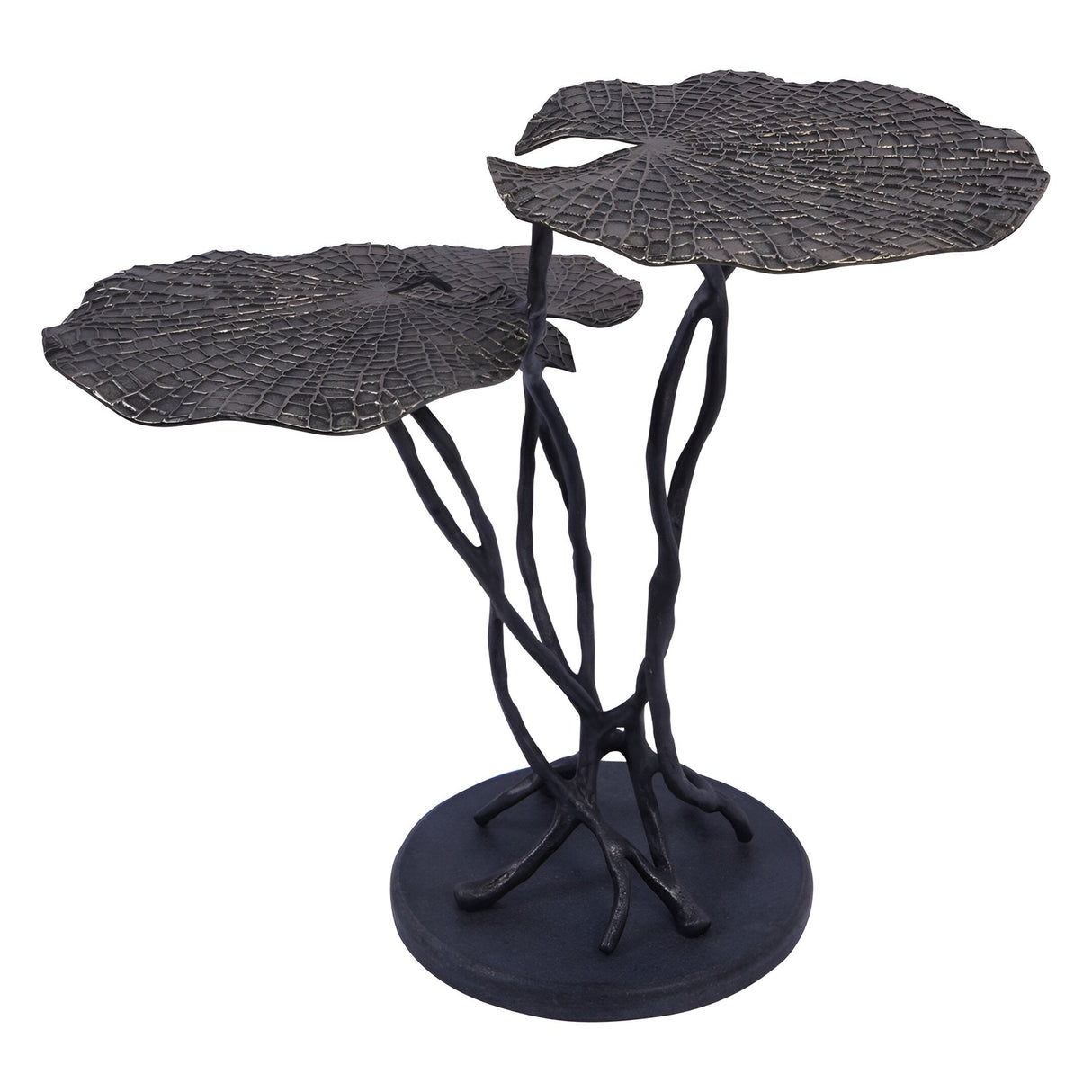 Lily Pad Leaf Trio Aluminium Side Table - Black