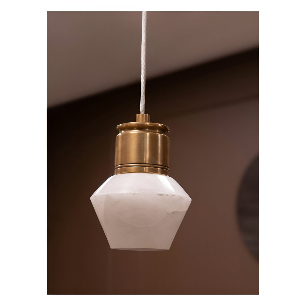 Allegra 4 Light Alabaster Pendant - Antique Brass