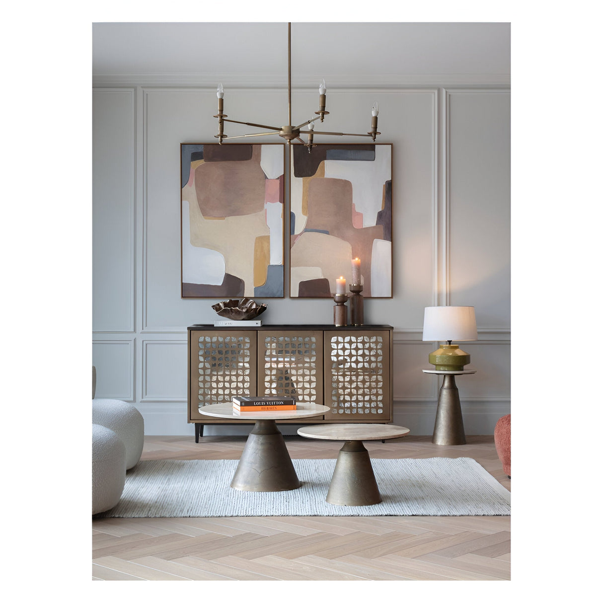 Blythe 5 Light Chandelier - Antique Brass