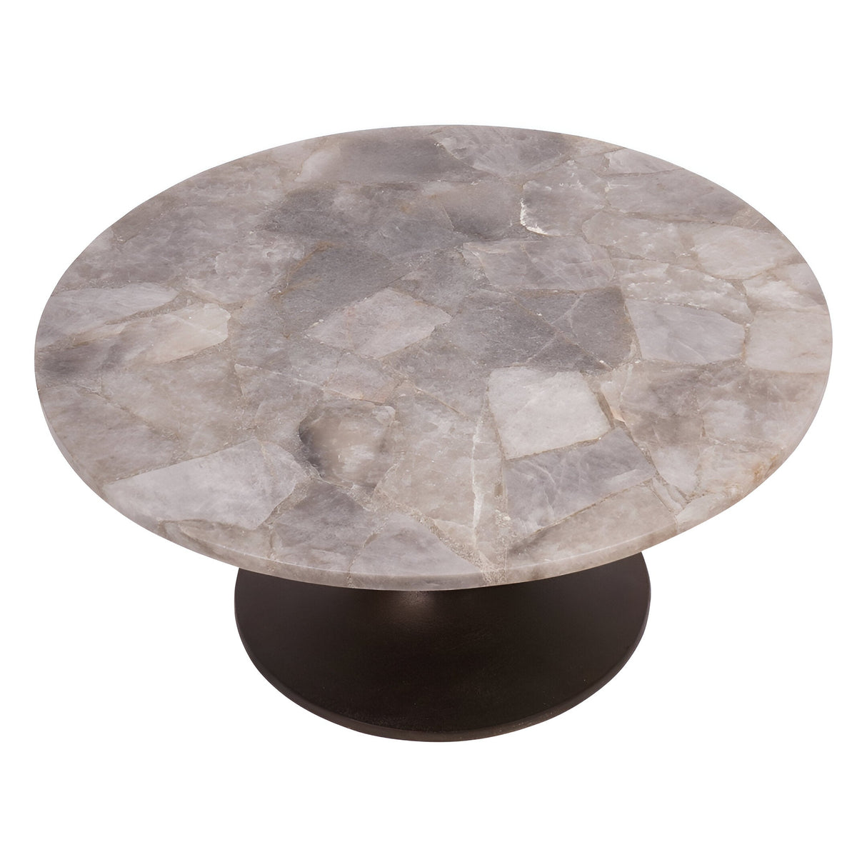 Bosworth Round Smokey Quartz Coffee Table -Grey