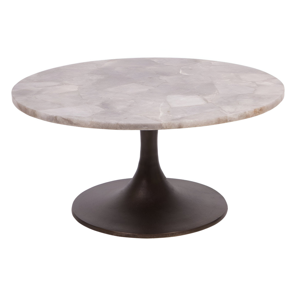 Bosworth Round Smokey Quartz Coffee Table -Grey