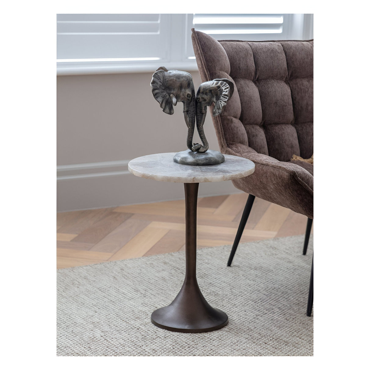 Bosworth Smokey Quartz Side Table 42cm - Grey