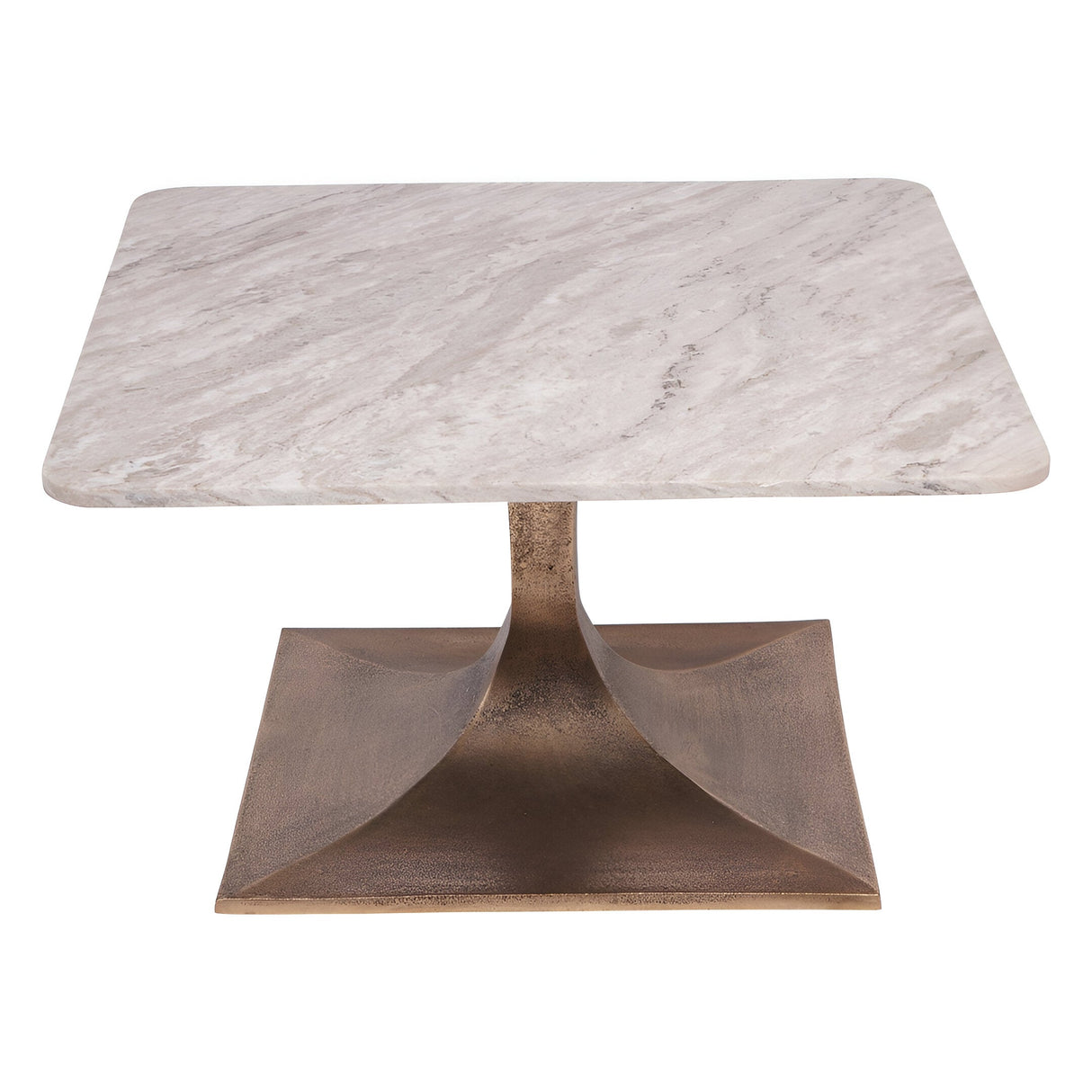 Morchino Marble Coffee Table 70cm - White & Bronze