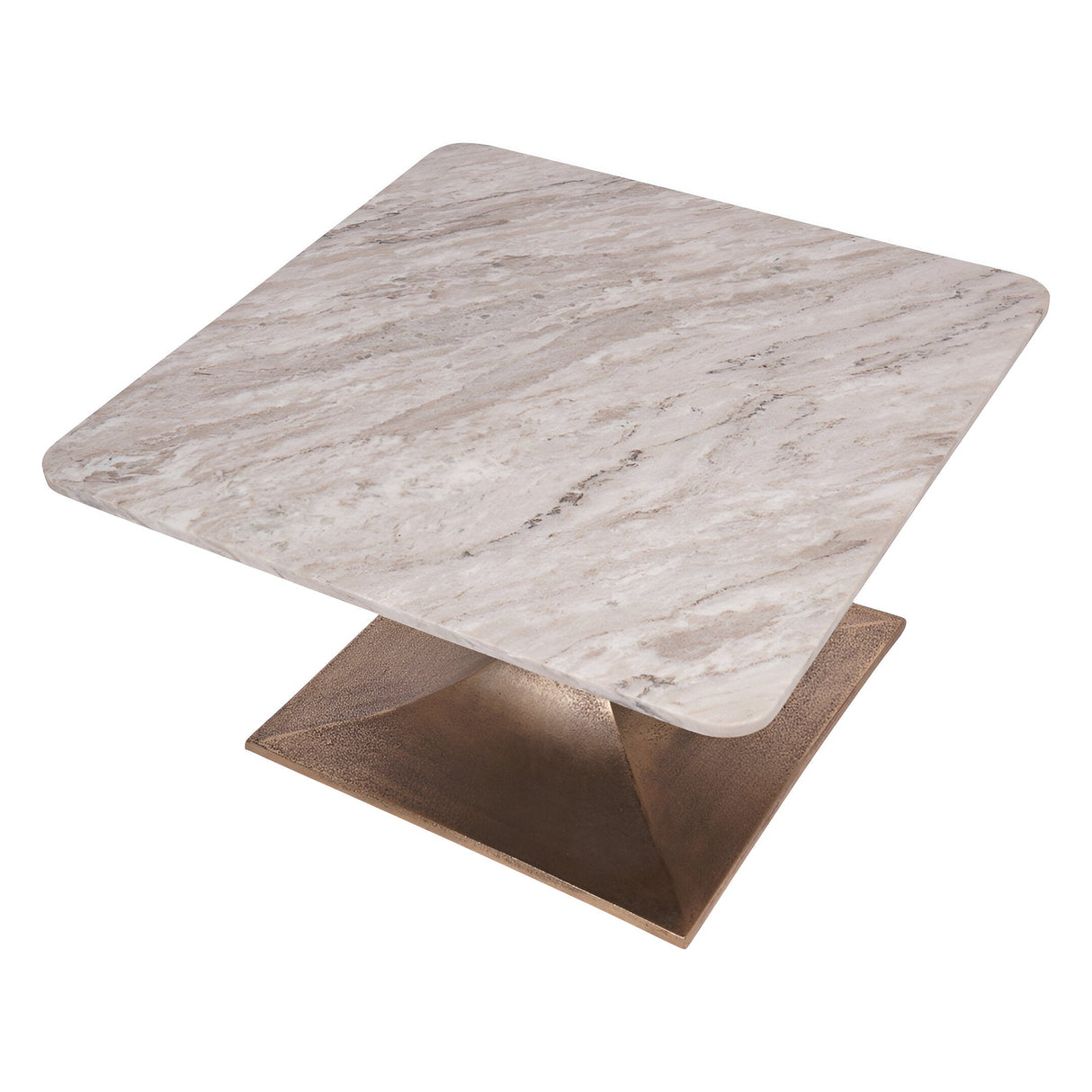 Morchino Marble Coffee Table 70cm - White & Bronze