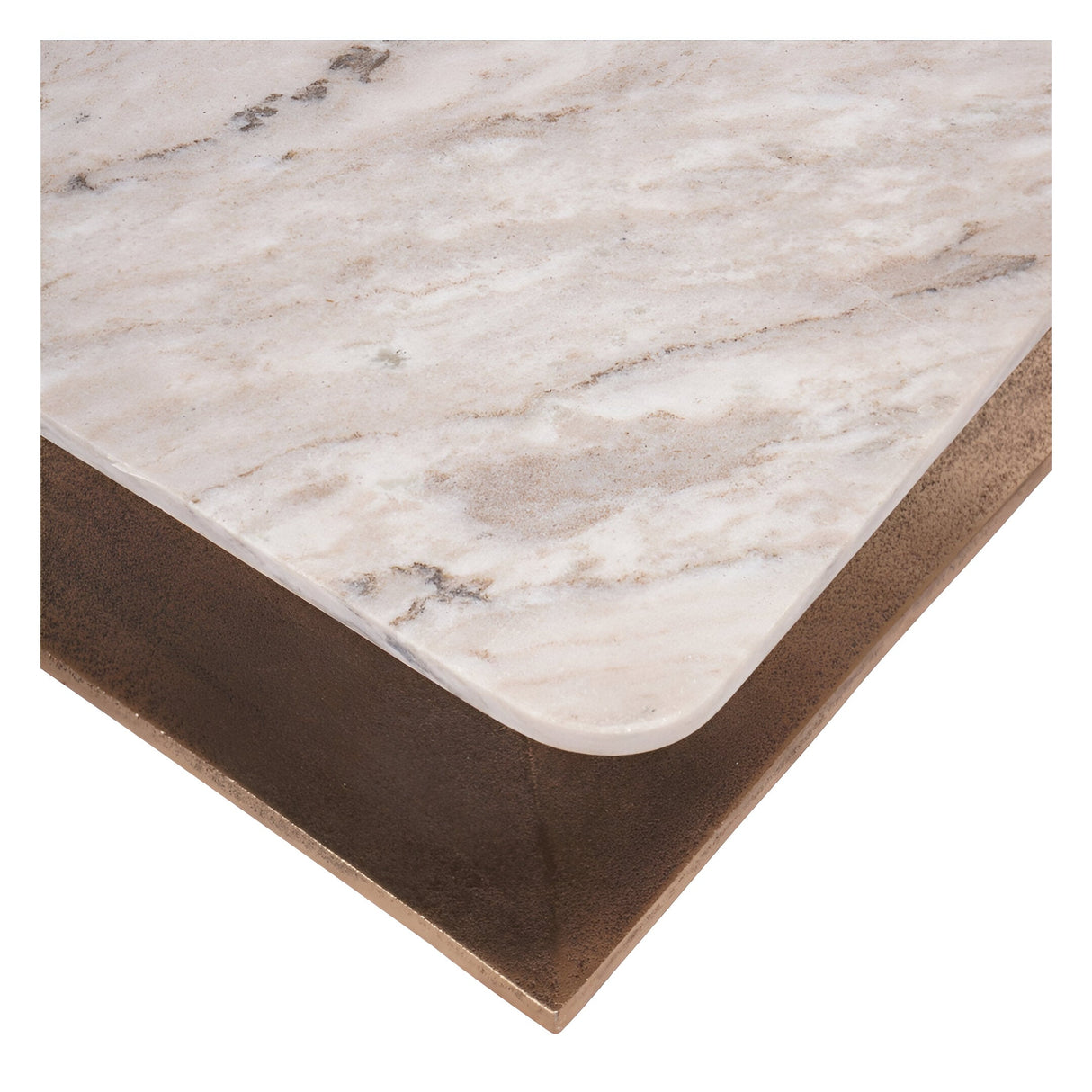 Morchino Marble Coffee Table 70cm - White & Bronze