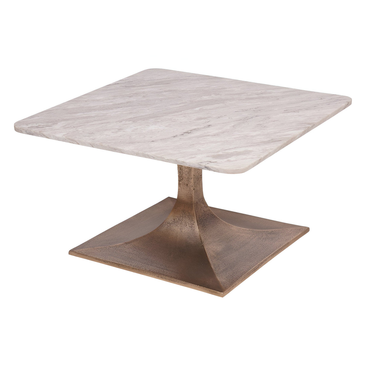 Morchino Marble Coffee Table 70cm - White & Bronze