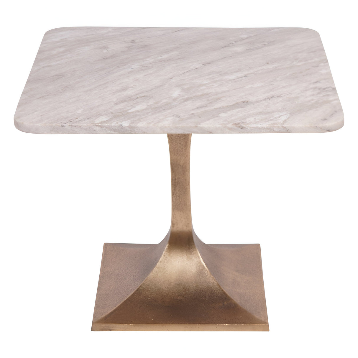 Morchino Marble Side Table 55cm - White & Bronze