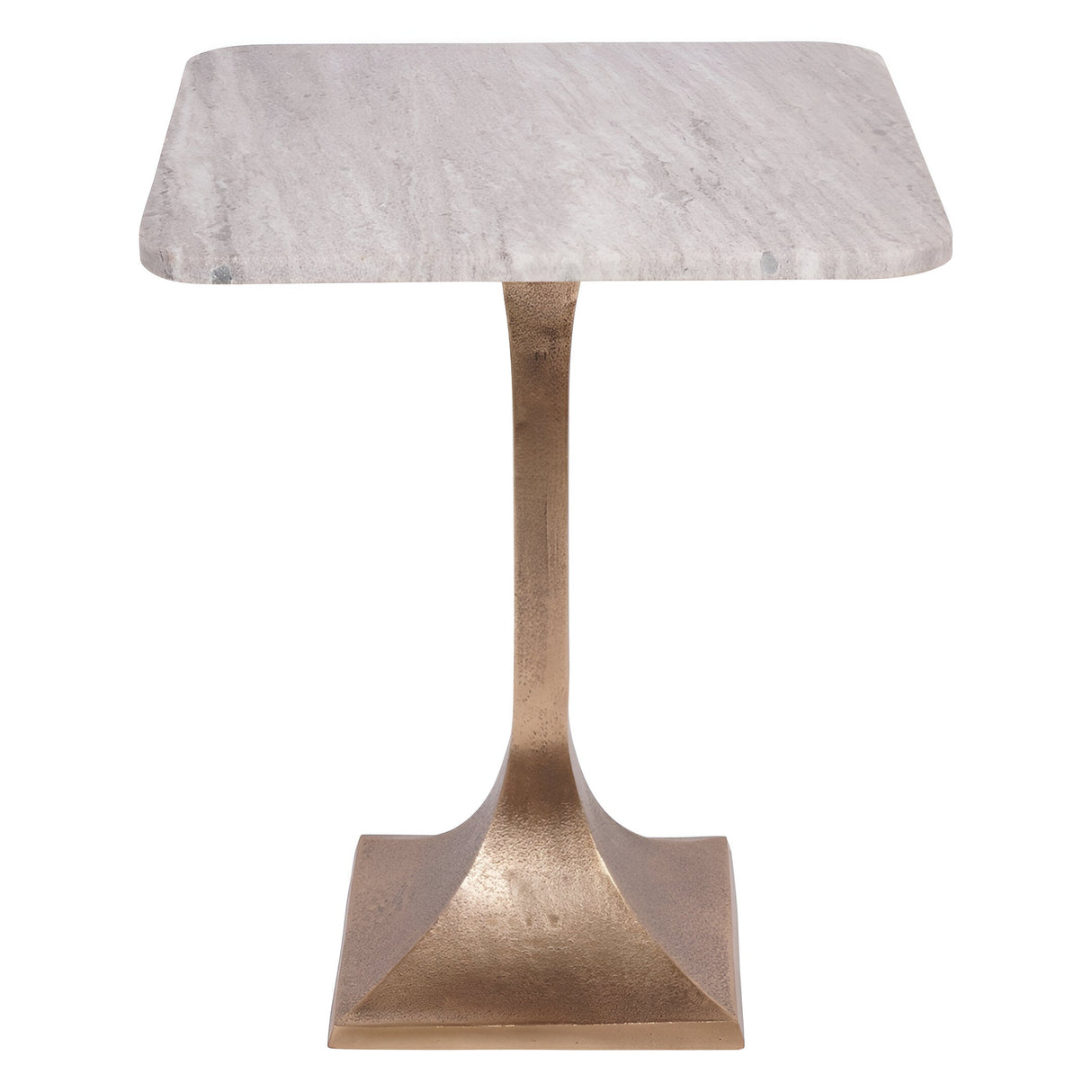 Morchino Marble Side Table 44cm - White & Bronze