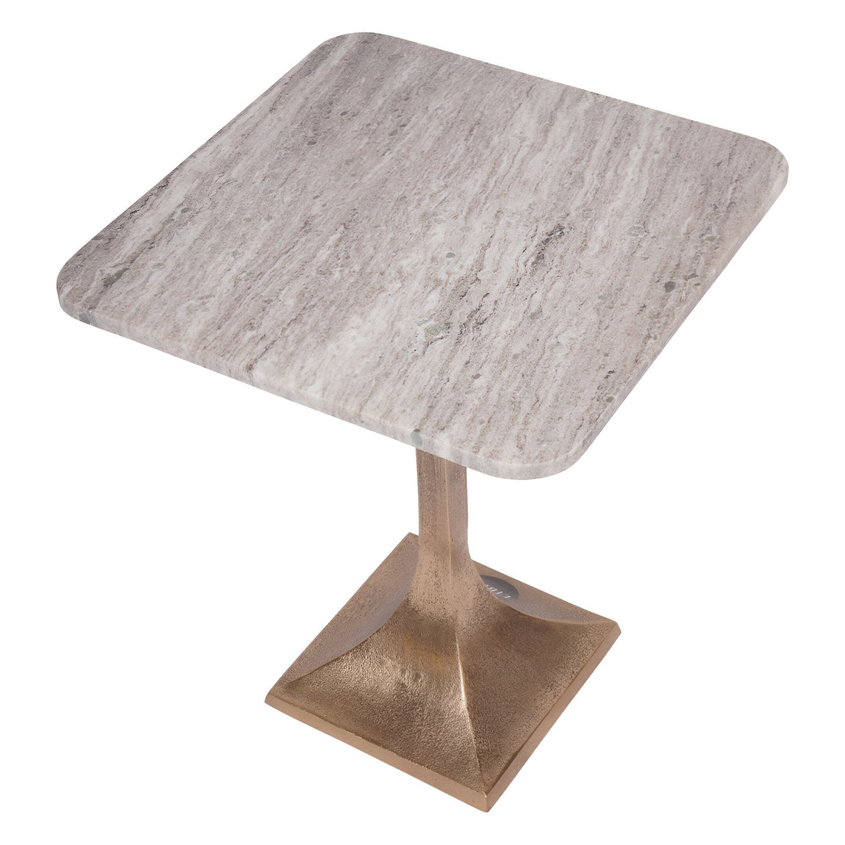 Morchino Marble Side Table 44cm - White & Bronze