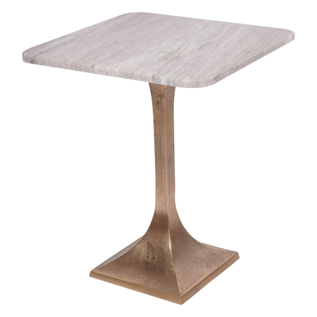 Morchino Marble Side Table 44cm - White & Bronze