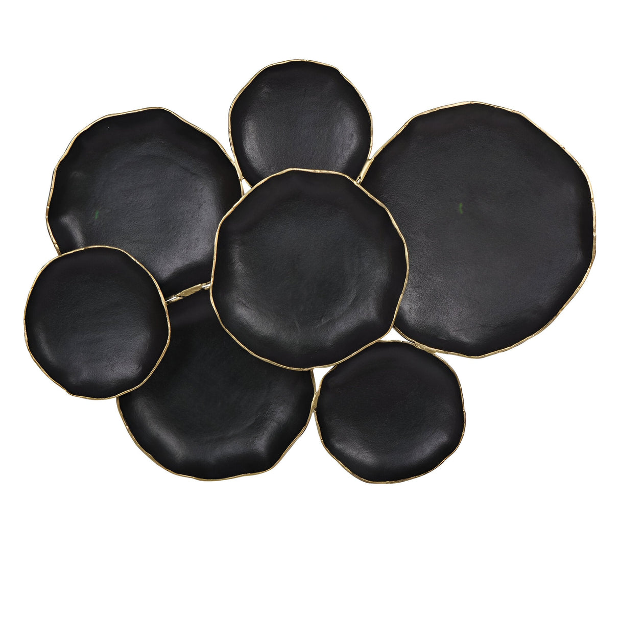 Arlow 7 Disc Black Metal Wall Art - 95x120cm