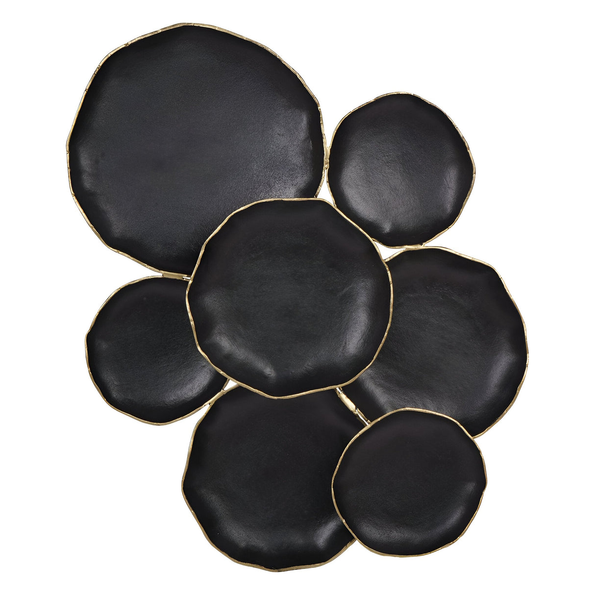 Arlow 7 Disc Black Metal Wall Art - 95x120cm