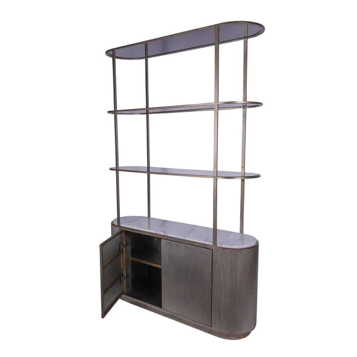 Belvedere Shelving Unit With Storage - Aged Gold