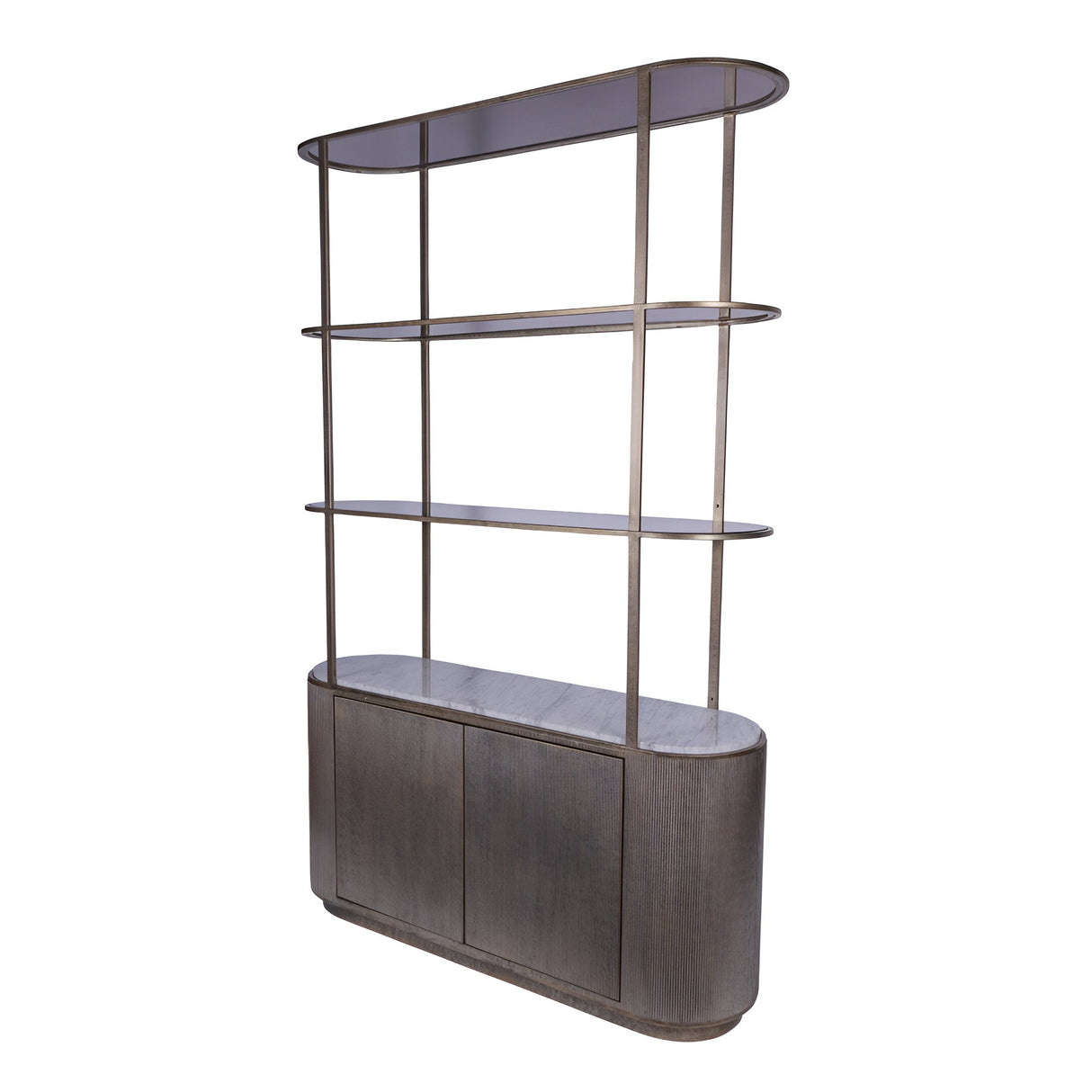 Belvedere Shelving Unit With Storage - Aged Gold