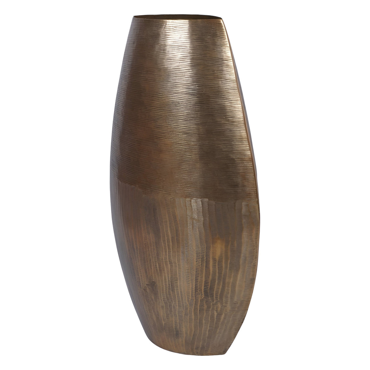 Southwold Textured Oval Vase 80cm - Antique Brass