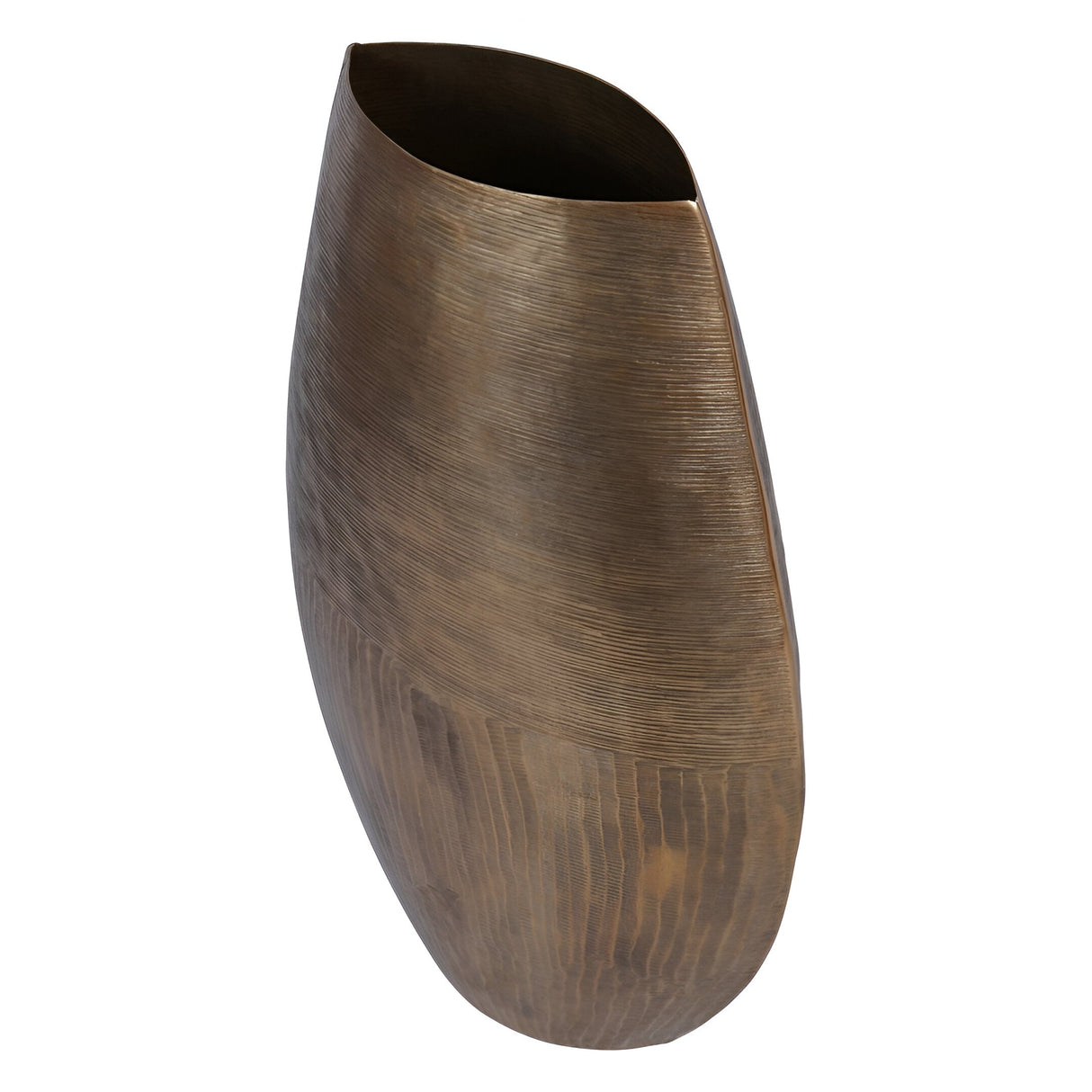 Southwold Textured Oval Vase 80cm - Antique Brass