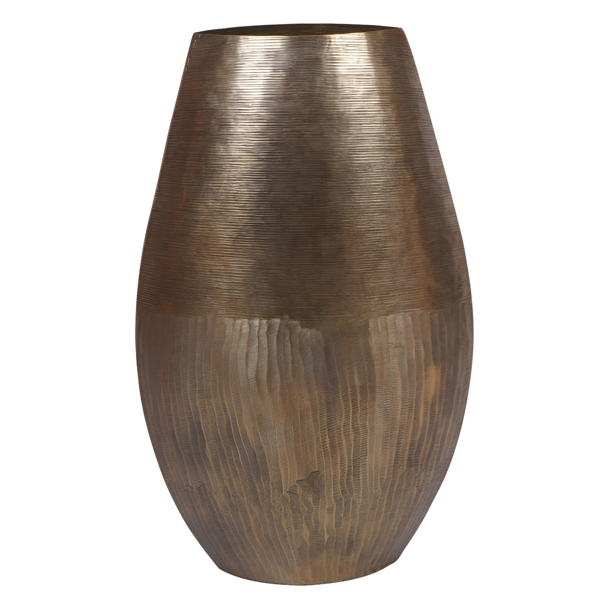 Southwold Textured Oval Vase 80cm - Antique Brass