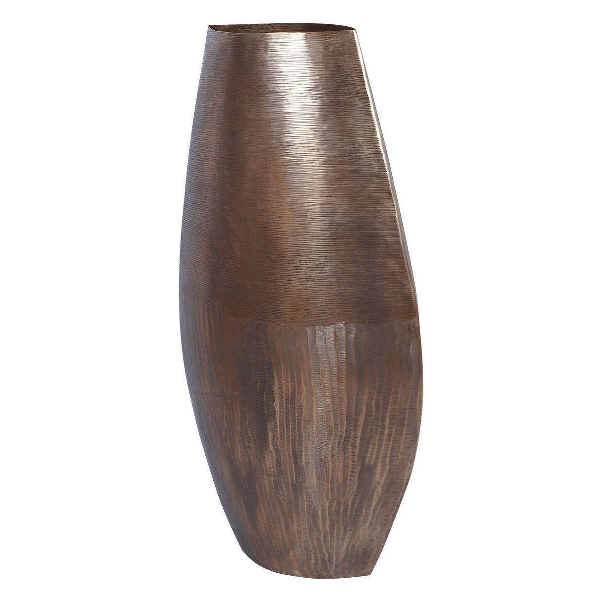 Southwold Textured Oval Vase 100cm - Antique Brass