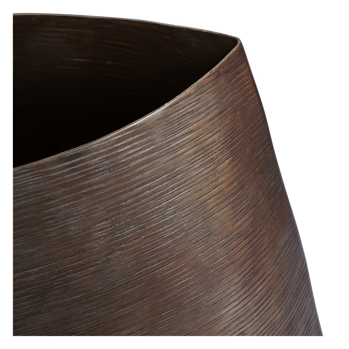 Southwold Textured Oval Vase 100cm - Antique Brass