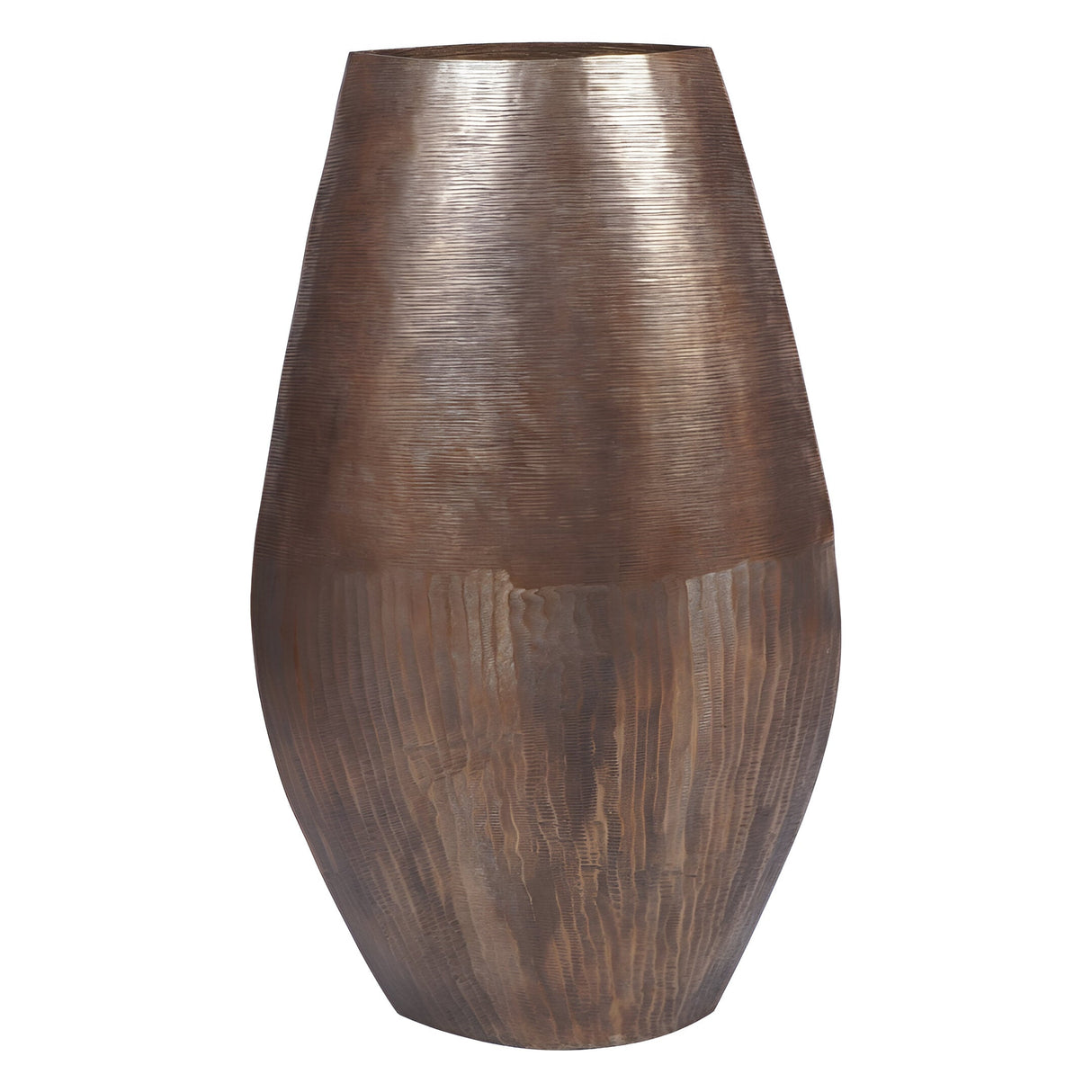 Southwold Textured Oval Vase 100cm - Antique Brass