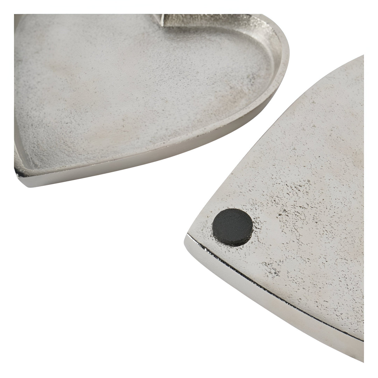 Esme Heart Set of 2 Plates - Silver