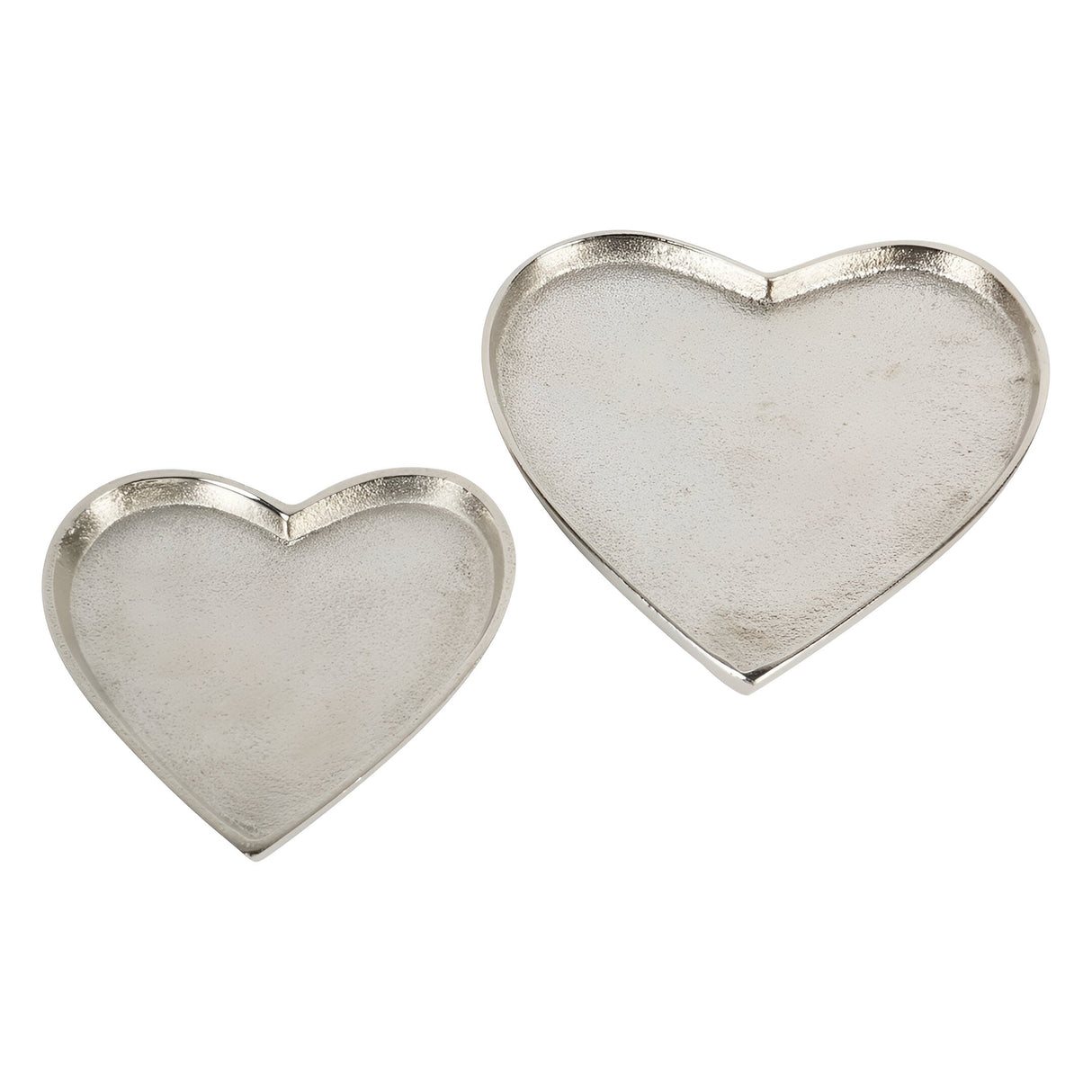 Esme Heart Set of 2 Plates - Silver