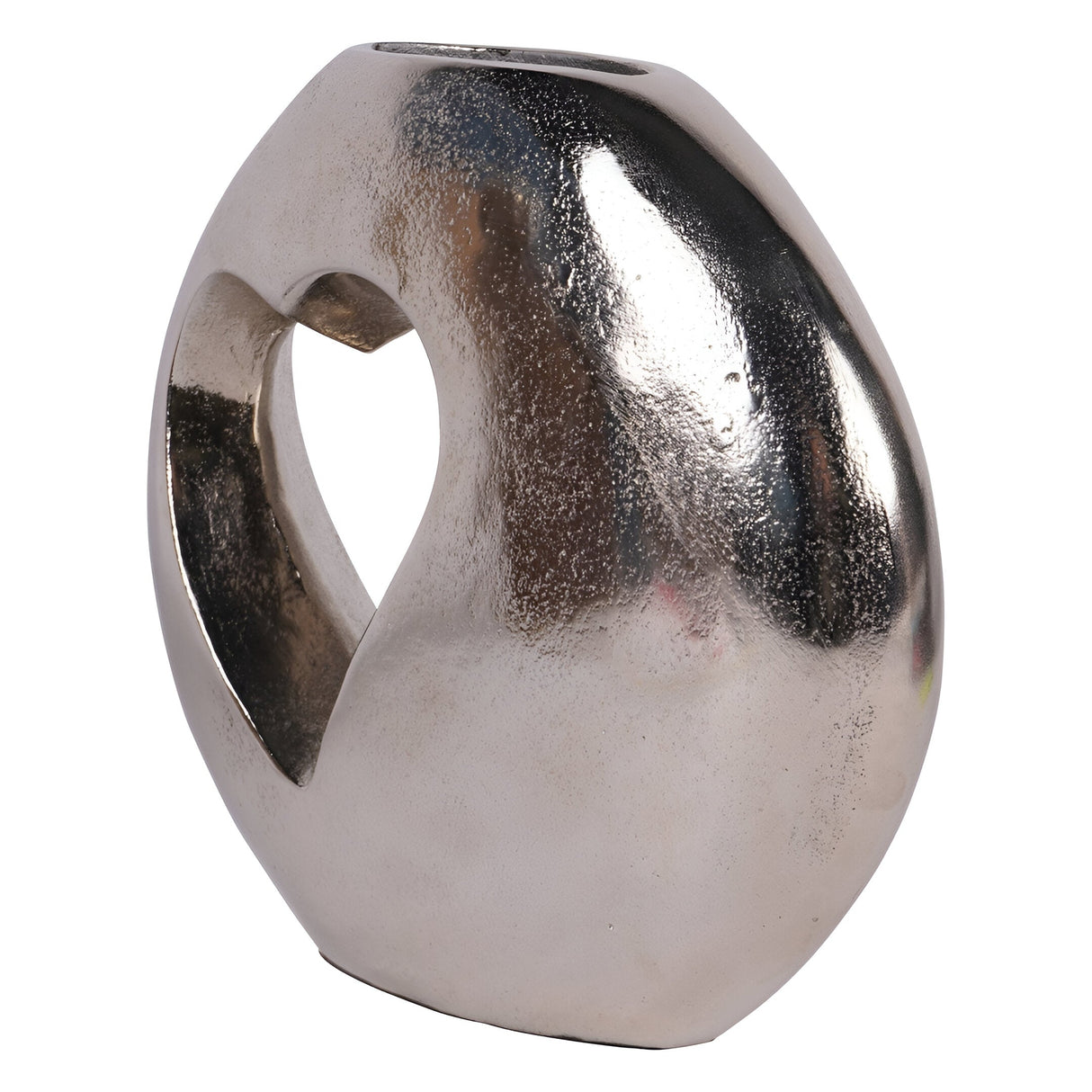 Esme Heart Cast Aluminium Sculptural Vase - Silver