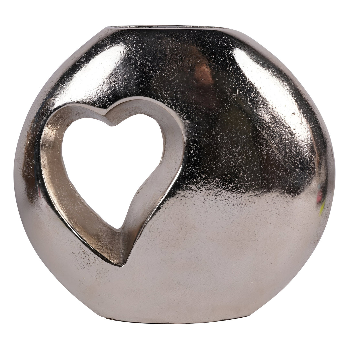 Esme Heart Cast Aluminium Sculptural Vase - Silver