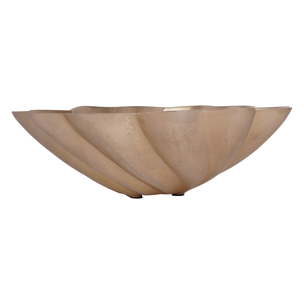 Marin Scallop Round Bowl - Champagne Gold