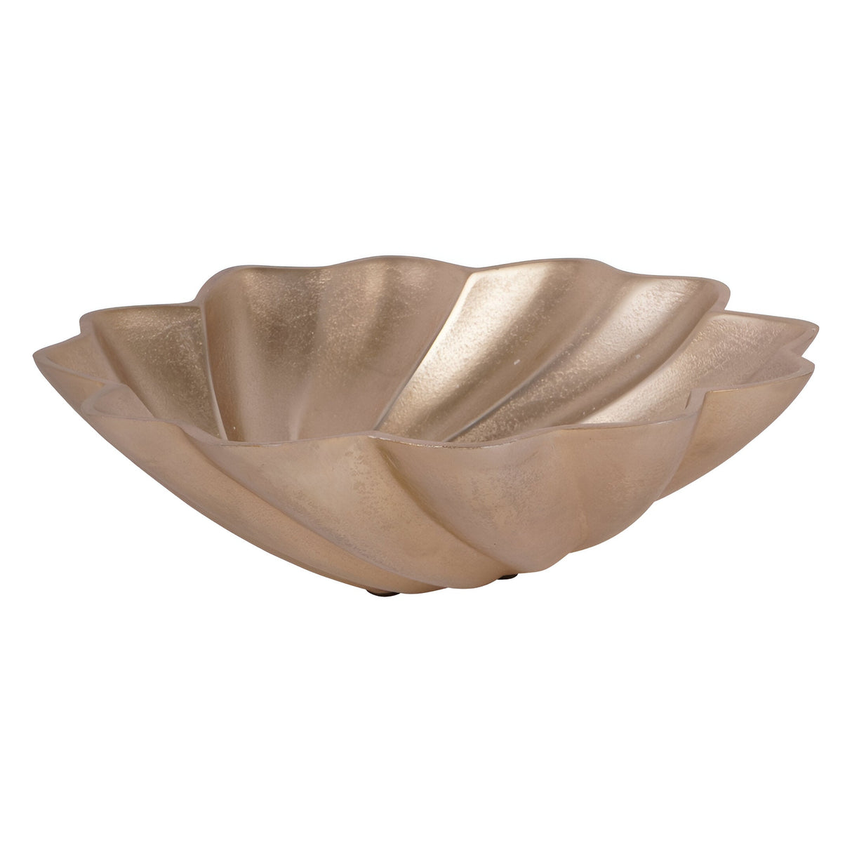 Marin Scallop Round Bowl - Champagne Gold