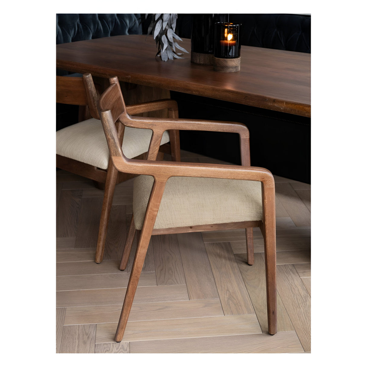 Monterey Wooden Upholstered Dining Chair - Brown