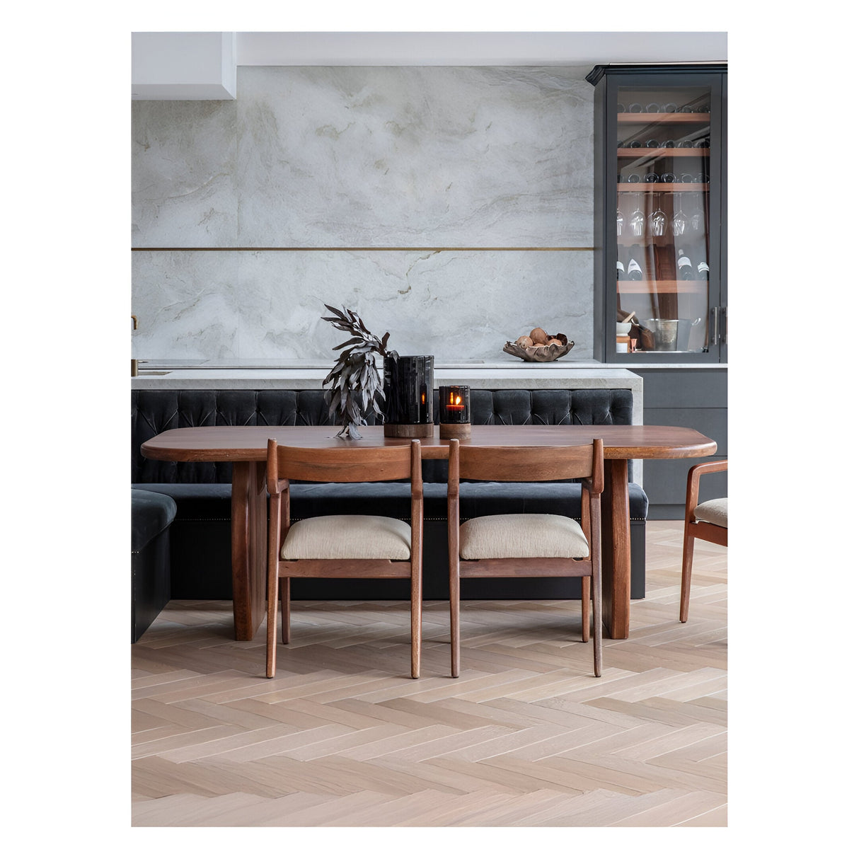 Monterey Wooden Upholstered Dining Chair - Brown