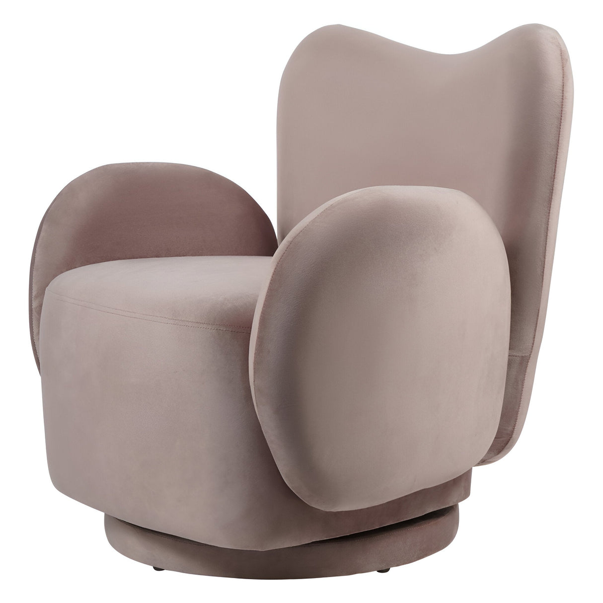 Bingham Upholstered Swivel Chair - Soft Velvet Dusky Pink
