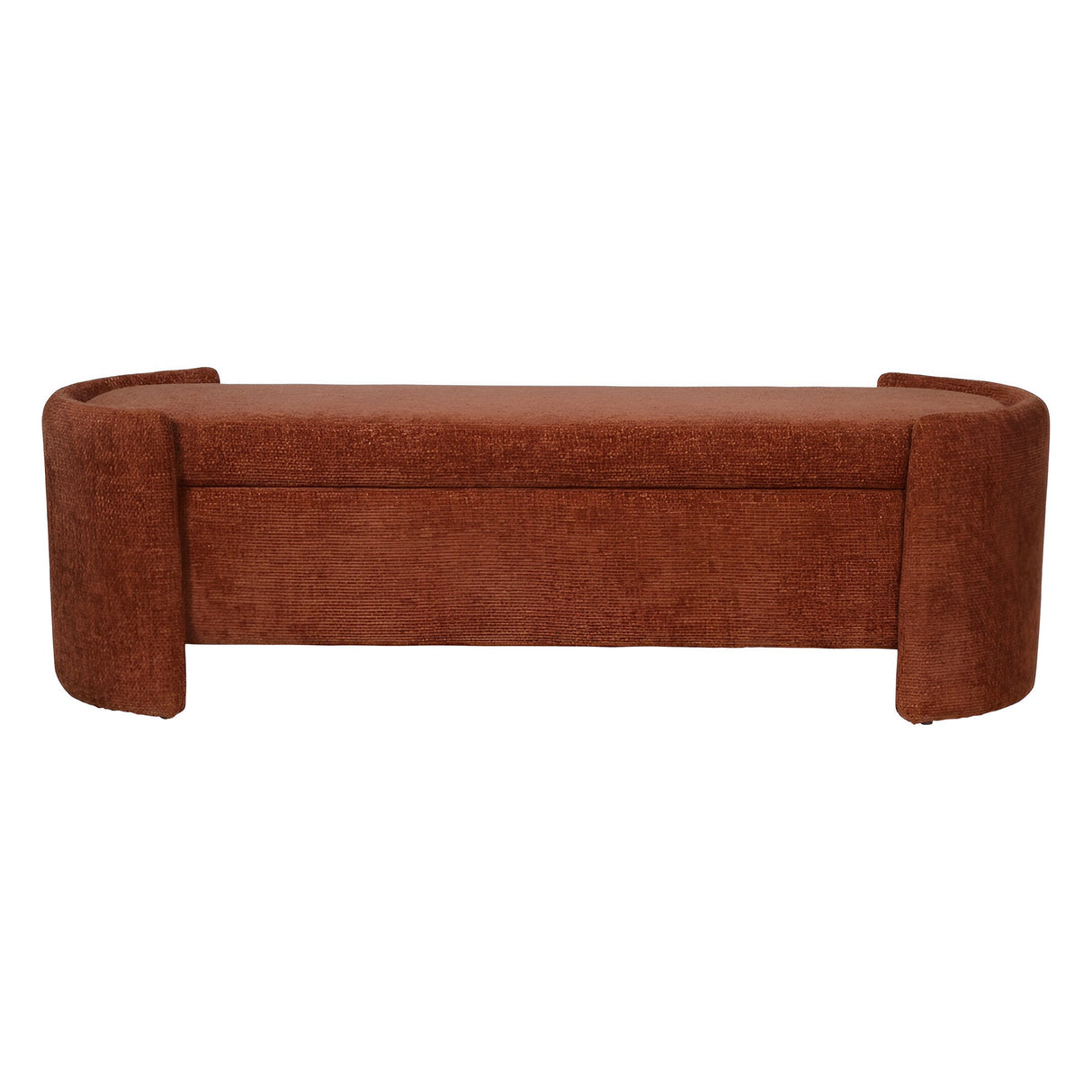 Waverley Upholstered Storage Ottoman - Terracotta