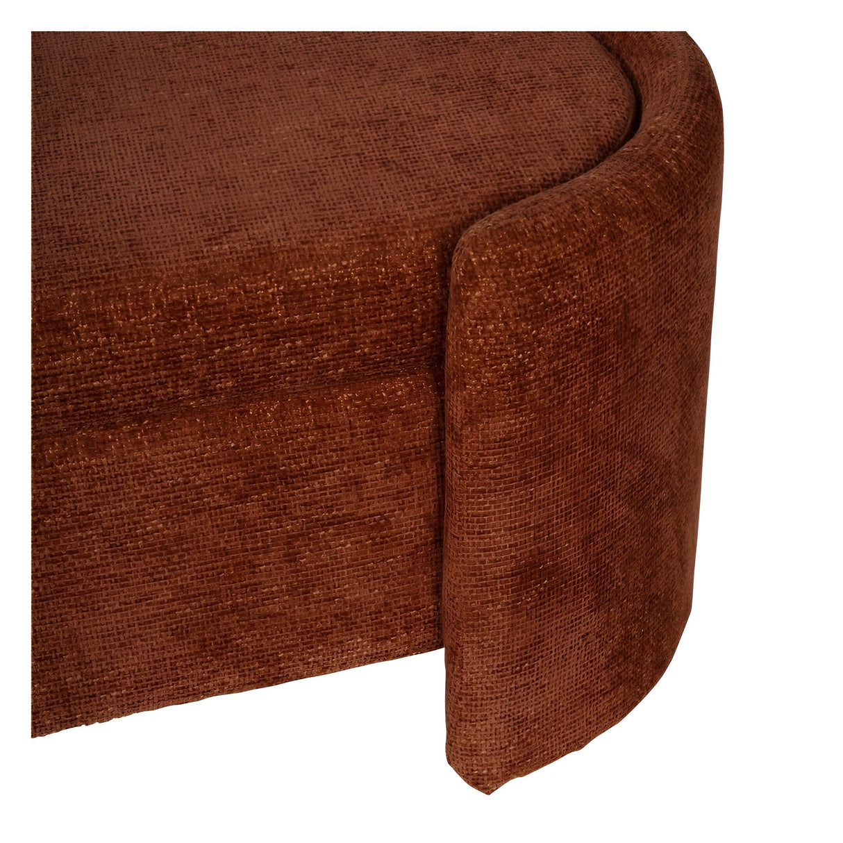 Waverley Upholstered Storage Ottoman - Terracotta