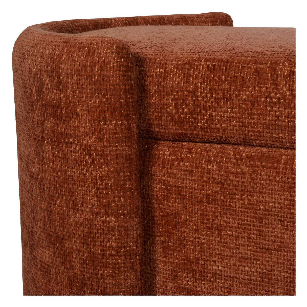 Waverley Upholstered Storage Ottoman - Terracotta