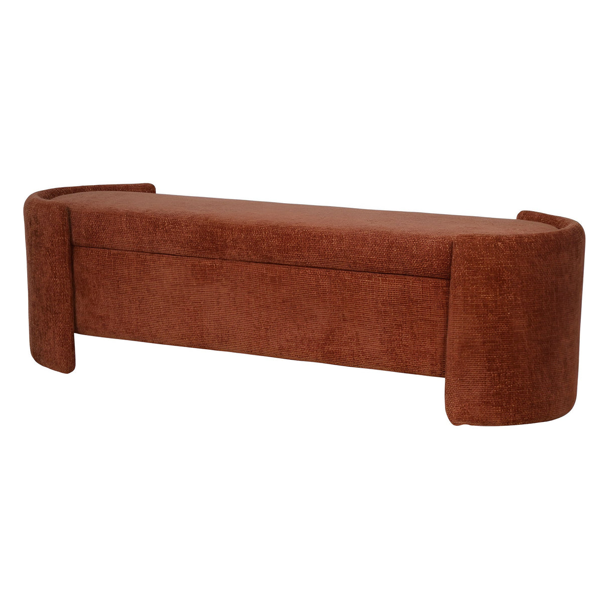 Waverley Upholstered Storage Ottoman - Terracotta