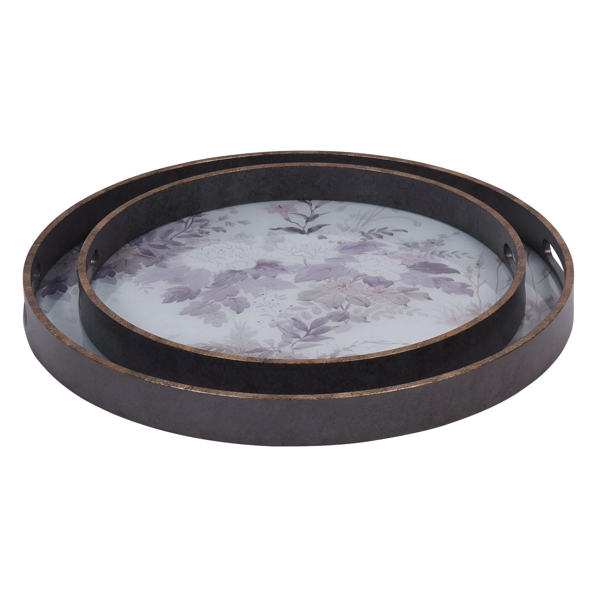 Laura Ashley Linlithgow Set of 2 Trays - Purple & White