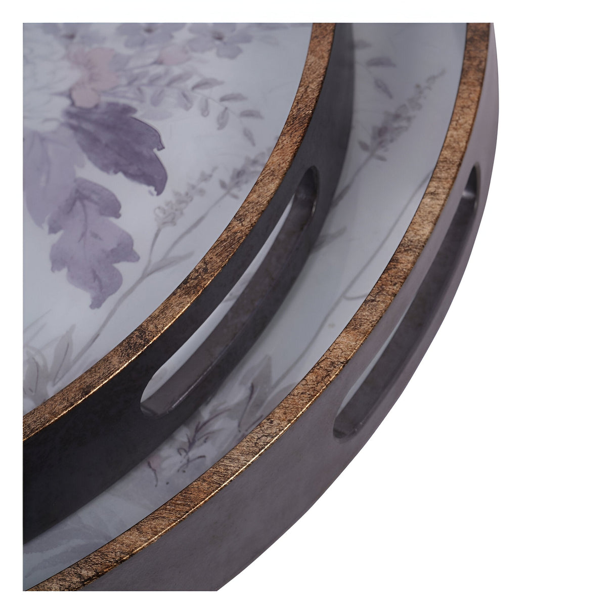 Laura Ashley Linlithgow Set of 2 Trays - Purple & White