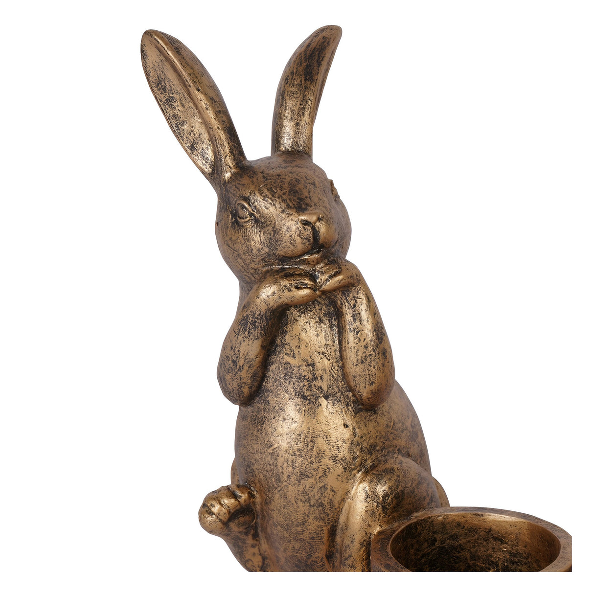 Laura Ashley Set of 2 Rabbit Tealight Holders - Antique Gold