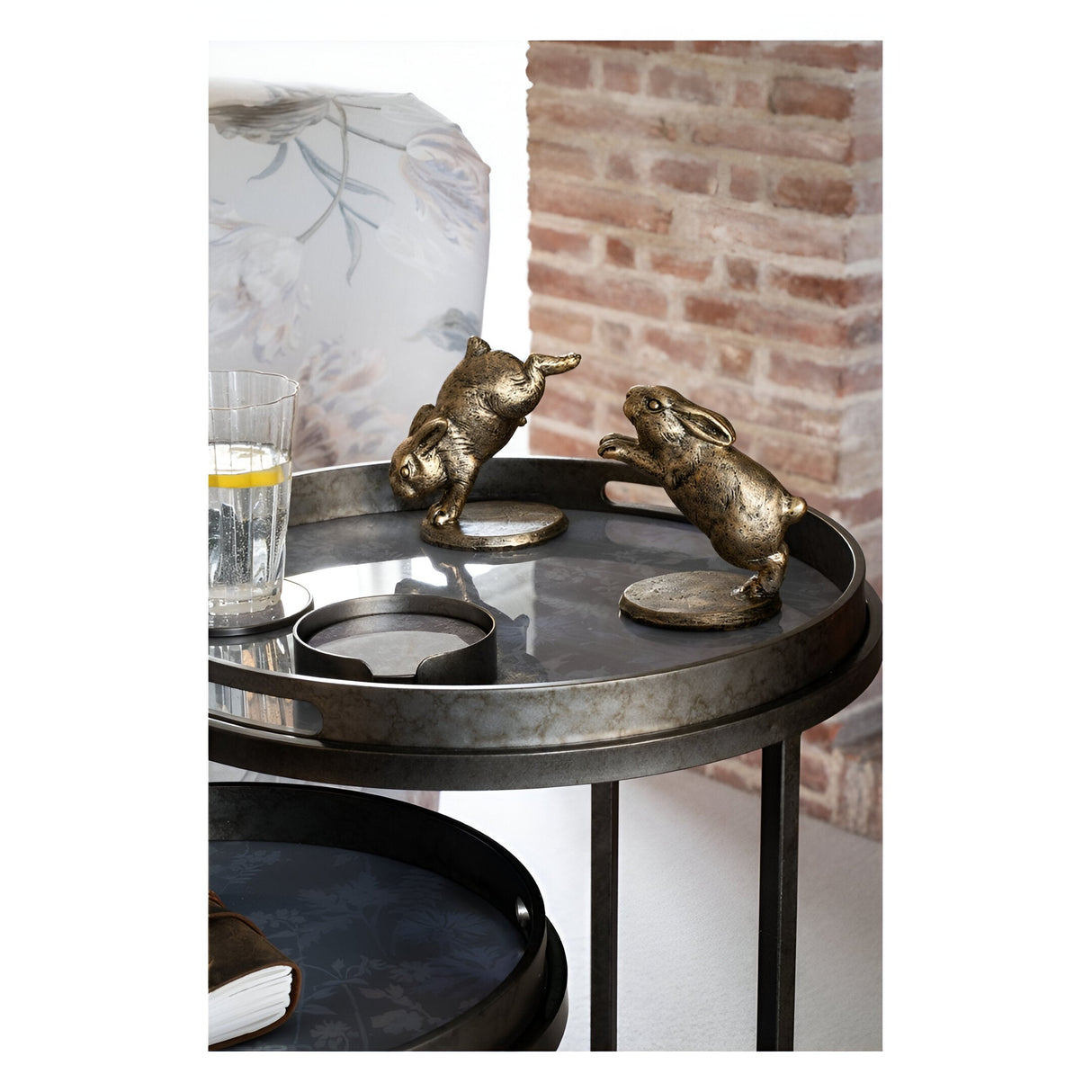 Laura Ashley Set of 2 Hopping Rabbits Figurine - 12.8cm