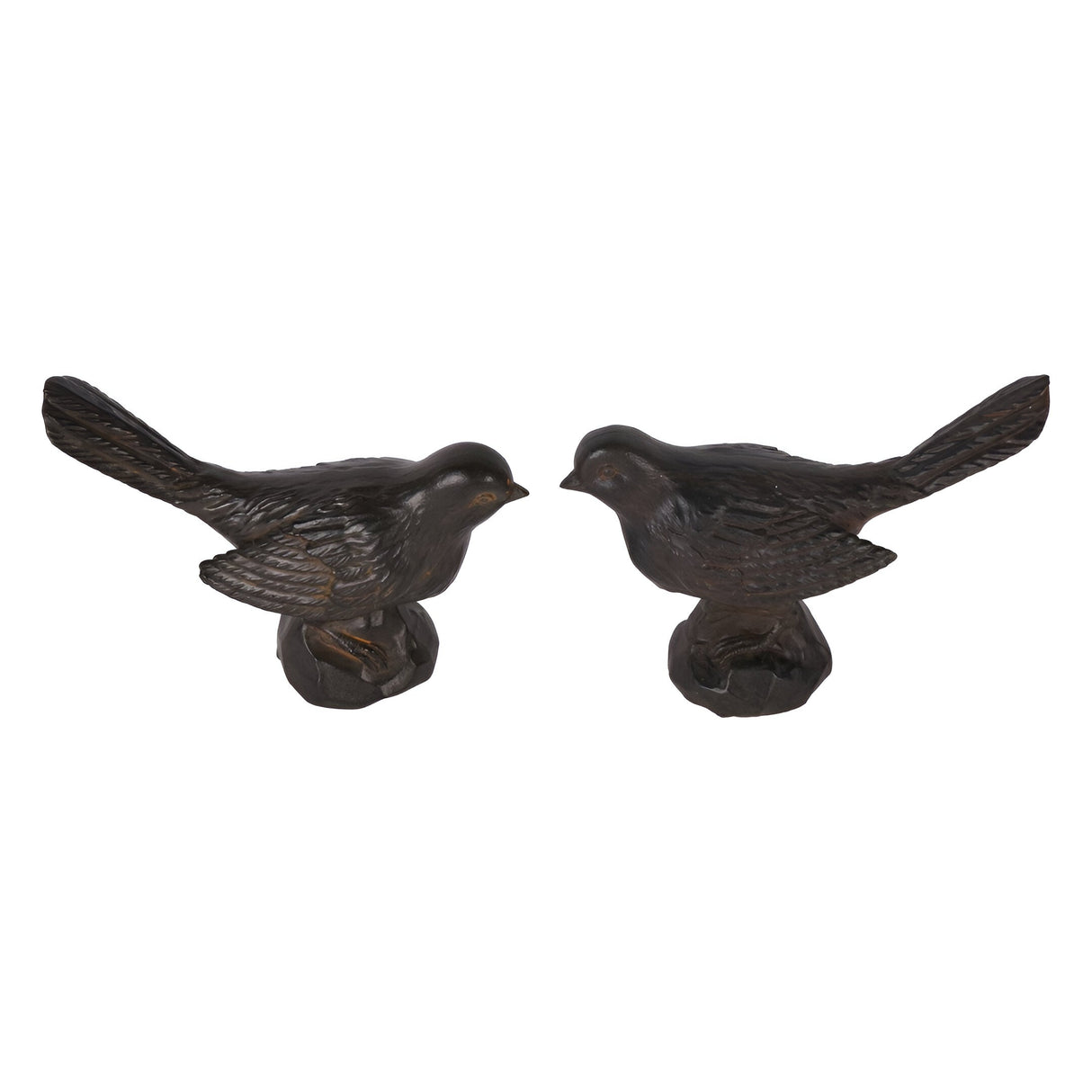 Laura Ashley Set of 2 Resin Sitting Bird Figurines - 14cm