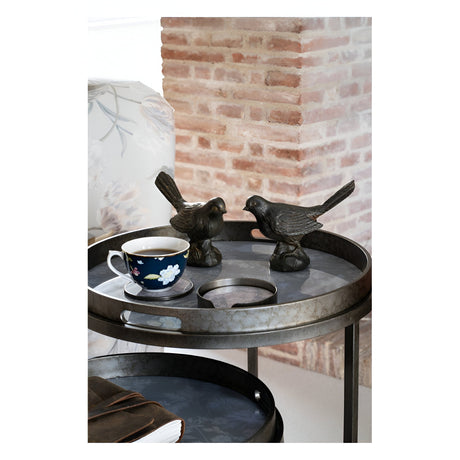 Laura Ashley Set of 2 Resin Sitting Bird Figurines - 14cm