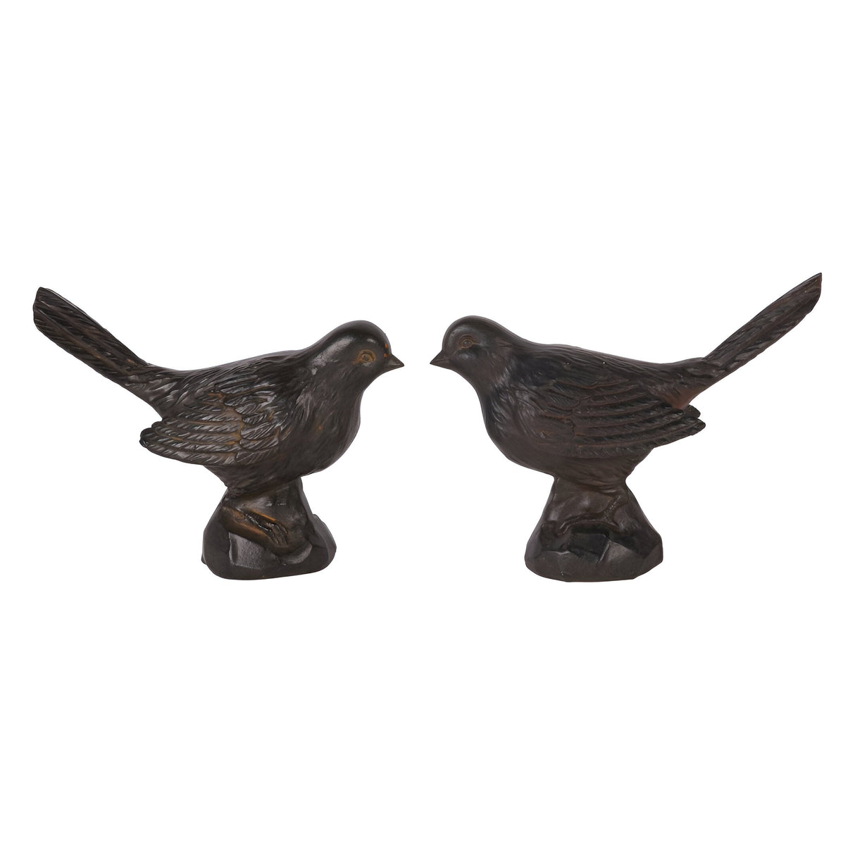 Laura Ashley Set of 2 Resin Sitting Bird Figurines - 14cm