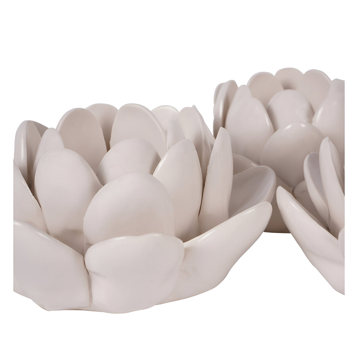 Laura Ashley Set of 3 Larkhill Lotus Tealight Holders - Off White