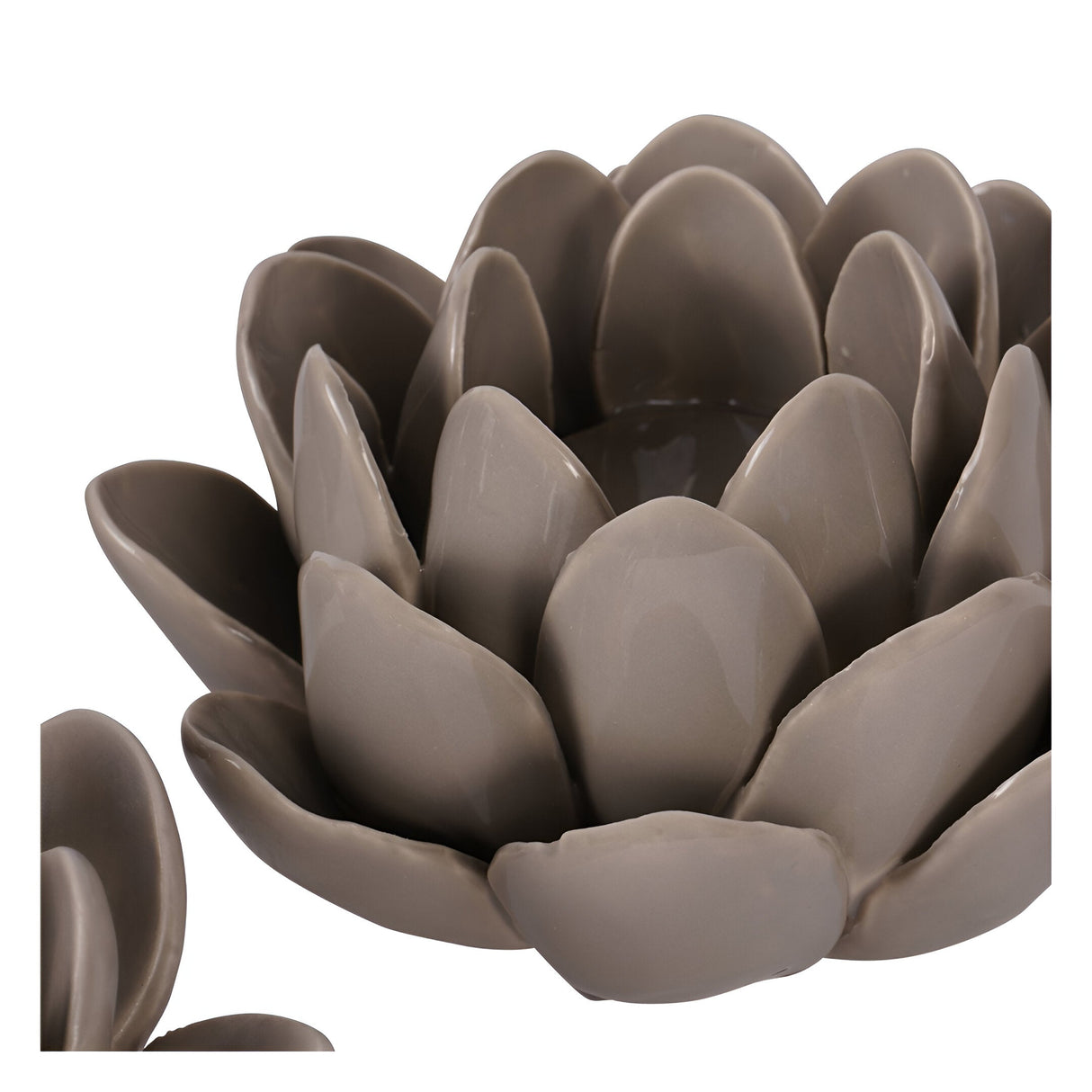 Laura Ashley Set of 3 Larkhill Lotus Tealight Holders - Dark Dove Grey