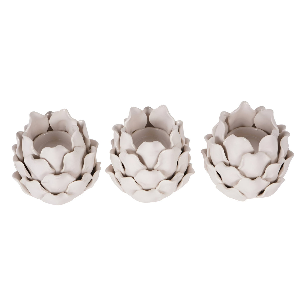 Laura Ashley Set of 3 Larkhill Artichoke Tealight Holders - Off White